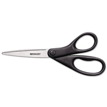 Westcott® Design Line Straight Stainless Steel Scissors, 8" Long, 3.13" Cut Length, Burgundy Straight Handle freeshipping - TVN Wholesale